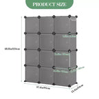 Meuble à chaussures modulaire peu encombrant, 12 cubes empilables avec portes, Organisateur de chaussures portable à 4 niveaux, Pour Chambre, Salon