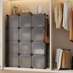 Meuble à chaussures modulaire peu encombrant, 12 cubes empilables avec portes, Organisateur de chaussures portable à 4 niveaux, Pour Chambre, Salon