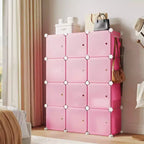 Meuble à chaussures modulaire peu encombrant, 12 cubes empilables avec portes, Organisateur de chaussures portable à 4 niveaux, Pour Chambre, Salon