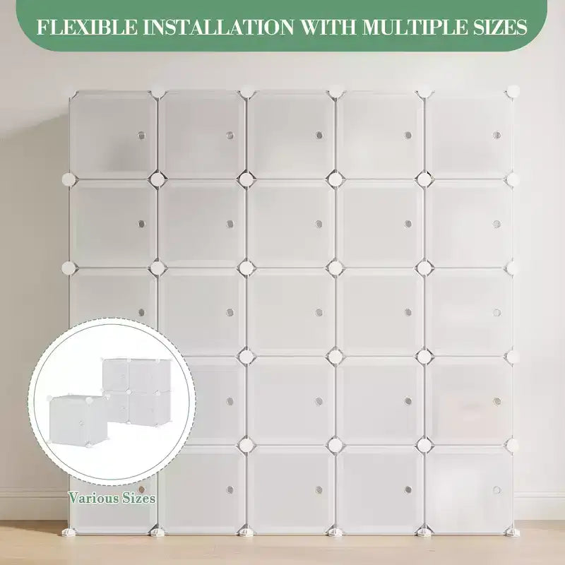 Meuble à chaussures modulaire peu encombrant, 12 cubes empilables avec portes, Organisateur de chaussures portable à 4 niveaux, Pour Chambre, Salon