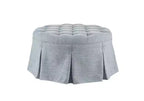 Pouf de cocktail rond touffeté avec jupe plissée – 81 cm de diamètre, 136 kg