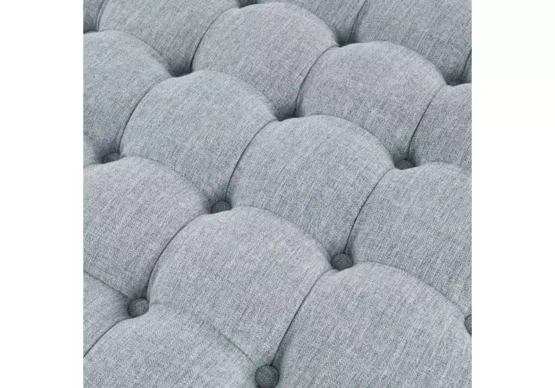 Pouf de cocktail rond touffeté avec jupe plissée – 81 cm de diamètre, 136 kg