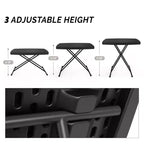 Table de patio pliante en plastique noire de 30 po à hauteur réglable – Légère et portable