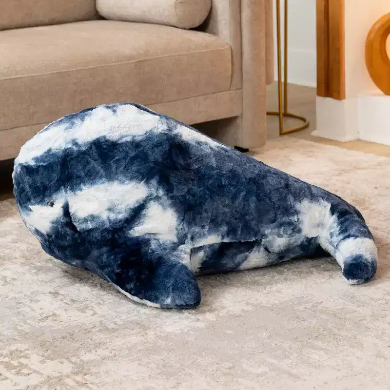 Pouf en forme de baleine géante pour enfants – Fausses fourrures, à partir de 3 ans