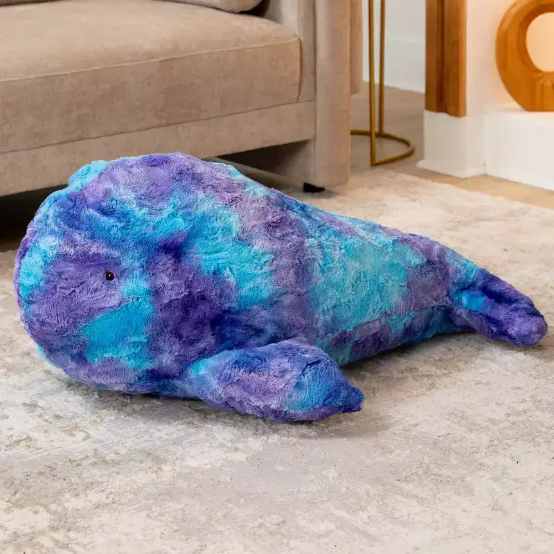 Pouf en forme de baleine géante pour enfants – Fausses fourrures, à partir de 3 ans