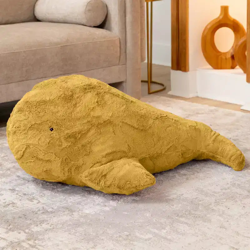 Pouf en forme de baleine géante pour enfants – Fausses fourrures, à partir de 3 ans