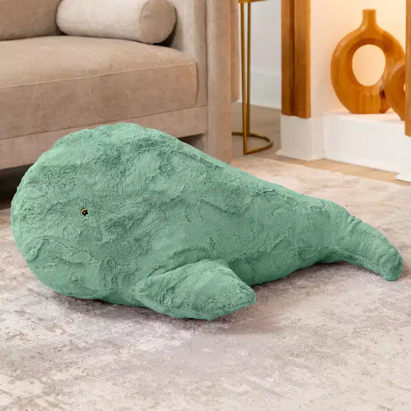 Pouf en forme de baleine géante pour enfants – Fausses fourrures, à partir de 3 ans