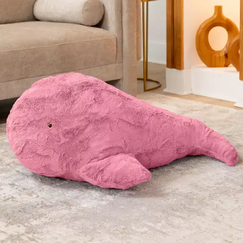 Pouf en forme de baleine géante pour enfants – Fausses fourrures, à partir de 3 ans