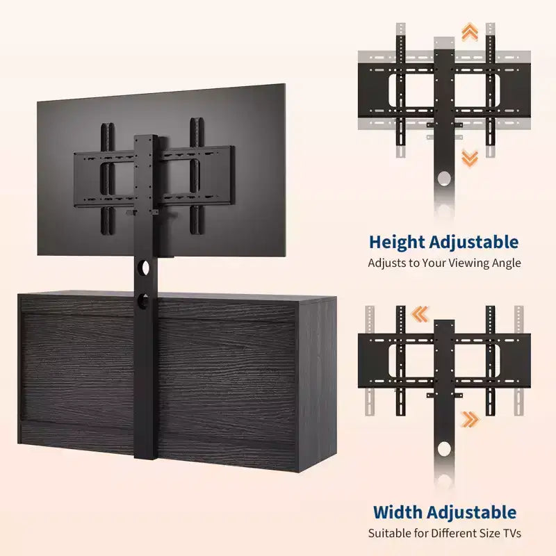 Meuble TV avec support, meuble de rangement moderne de 47,2 po avec 6 tiroirs en rotin pour téléviseurs de 32 à 85 po, table console multimédia avec rangement pour salon