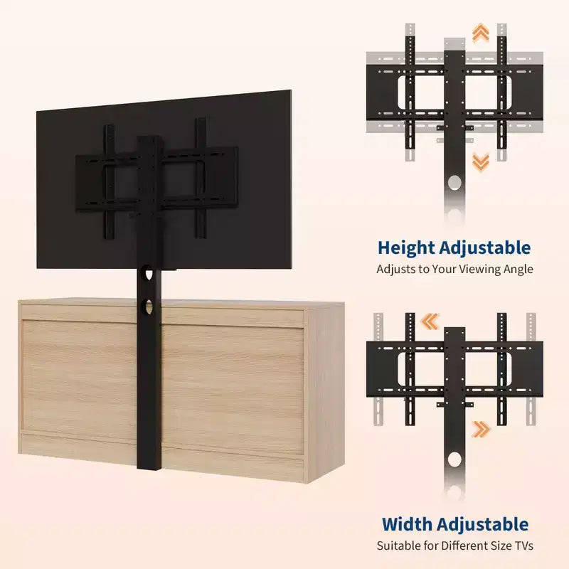 Meuble TV avec support, meuble de rangement moderne de 47,2 po avec 6 tiroirs en rotin pour téléviseurs de 32 à 85 po, table console multimédia avec rangement pour salon