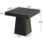 Table à manger carrée moderne de 80 cm avec pied central – Grise, 4 places