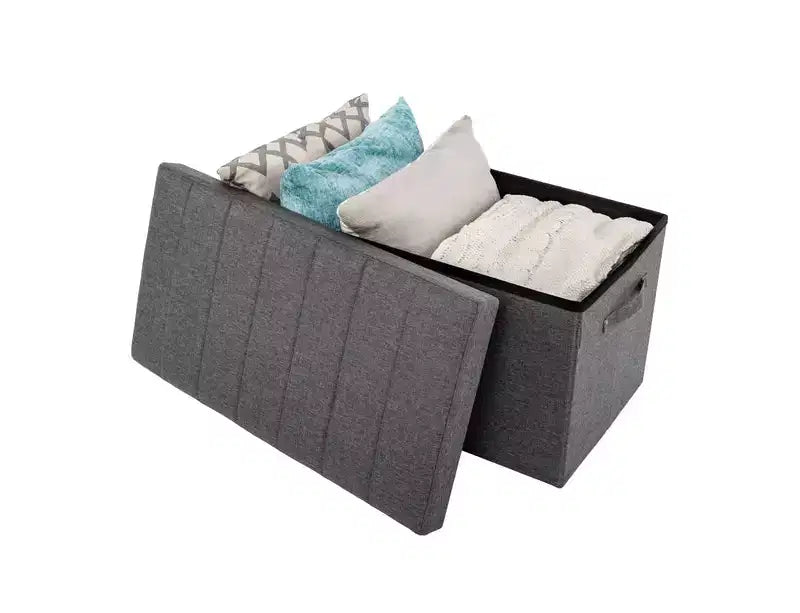 Coffre de rangement capitonné avec poignées – 76,2 cm (L) x 39,9 cm (P) x 39,9 cm (H)