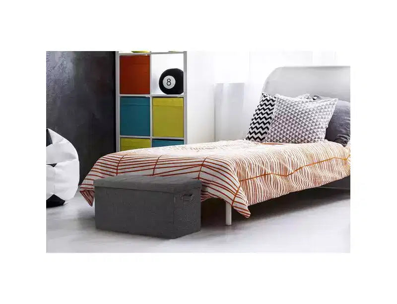 Coffre de rangement capitonné avec poignées – 76,2 cm (L) x 39,9 cm (P) x 39,9 cm (H)
