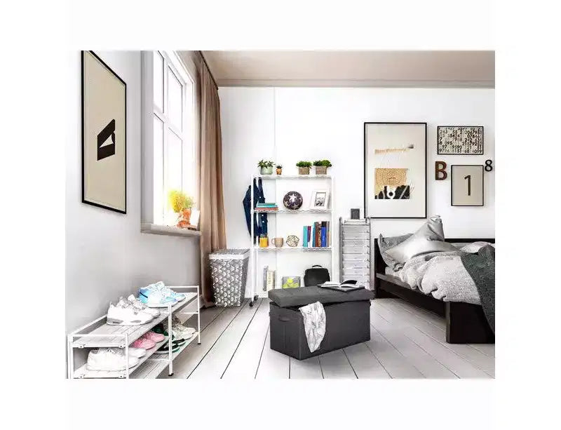 Coffre de rangement capitonné avec poignées – 76,2 cm (L) x 39,9 cm (P) x 39,9 cm (H)