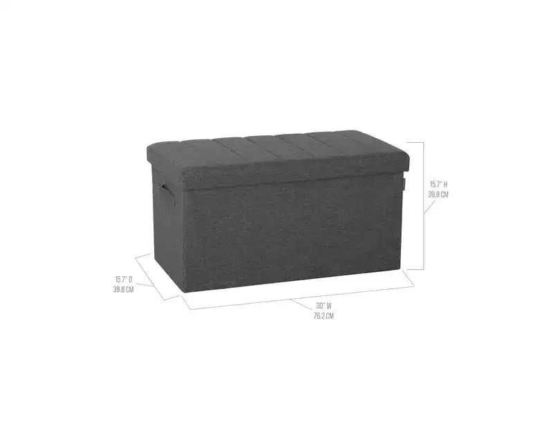 Coffre de rangement capitonné avec poignées – 76,2 cm (L) x 39,9 cm (P) x 39,9 cm (H)