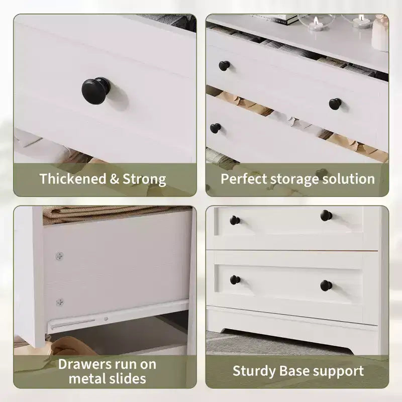 Commode en bois à 4 tiroirs avec lumières LED et station de charge, table de chevet et commode, organisateur de rangement pour chambre à coucher, salon, couloir, placard