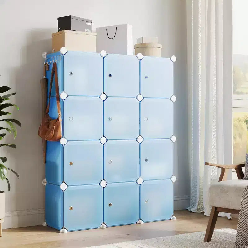 Organisateur de placard à chaussures, étagère à chaussures empilable portable avec 2 crochets, rangement autoportant peu encombrant pour chambre, placard, entrée, appartement
