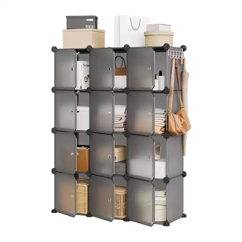 Organisateur de placard à chaussures, étagère à chaussures empilable portable avec 2 crochets, rangement autoportant peu encombrant pour chambre, placard, entrée, appartement