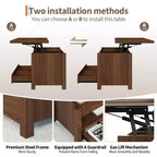 Table basse de 40 pouces, table basse relevable avec tiroirs et compartiment caché, se transforme en table de bureau à domicile, table à manger pour salon