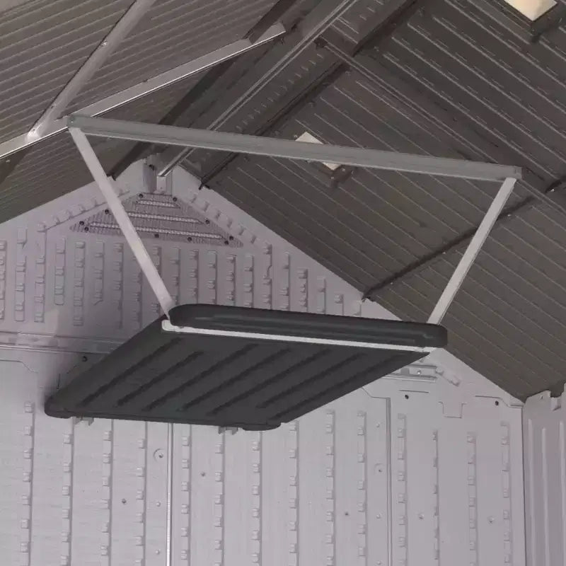 Étagère verticale à 6 compartiments pour abri de jardin – Rangement extérieur suspendu peu encombrant, noir