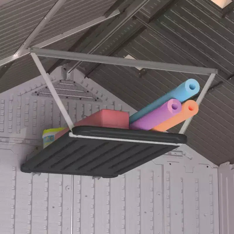 Étagère verticale à 6 compartiments pour abri de jardin – Rangement extérieur suspendu peu encombrant, noir