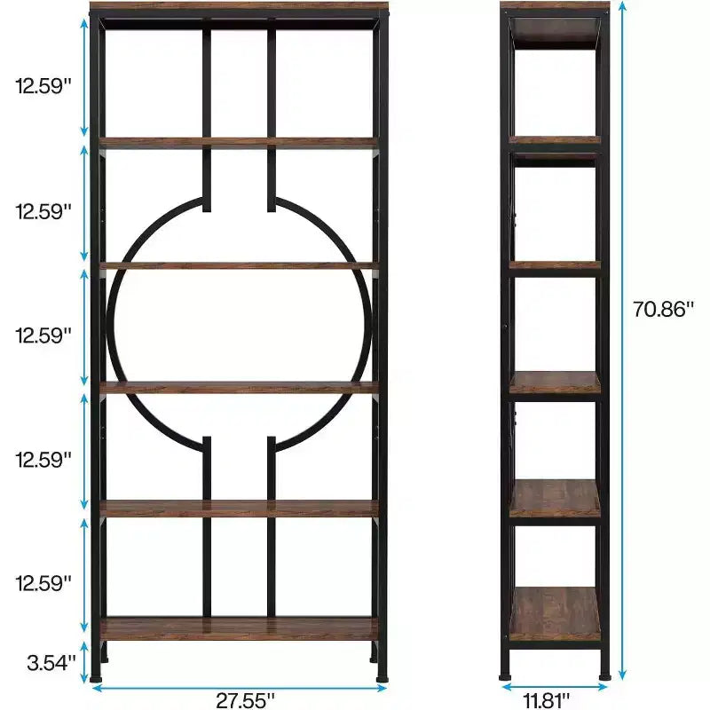 Étagère à 6 niveaux de 180,1 cm – Marron