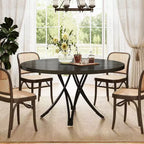 Table à manger ronde moderne en bois de 47,24 pouces pour 4 personnes