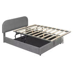 Lit plateforme rembourré en molleton d'ours en peluche pleine/grand lit avec système de rangement hydraulique