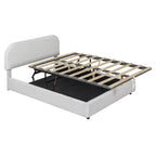 Lit plateforme rembourré en molleton d'ours en peluche pleine/grand lit avec système de rangement hydraulique