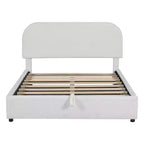 Lit plateforme rembourré en molleton d'ours en peluche pleine/grand lit avec système de rangement hydraulique