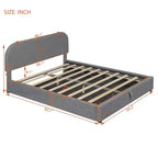 Lit plateforme rembourré en molleton d'ours en peluche pleine/grand lit avec système de rangement hydraulique