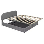 Lit plateforme rembourré en molleton d'ours en peluche pleine/grand lit avec système de rangement hydraulique