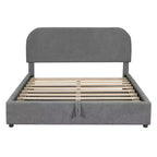 Lit plateforme rembourré en molleton d'ours en peluche pleine/grand lit avec système de rangement hydraulique