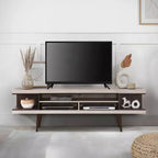Meuble TV en bois de 180 cm avec 5 étagères de rangement – Convient aux téléviseurs jusqu'à 75"