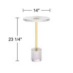 Table d'appoint ronde 14" en or et acrylique transparent – Style glamour et luxueux
