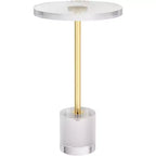 Table d'appoint ronde 14" en or et acrylique transparent – Style glamour et luxueux