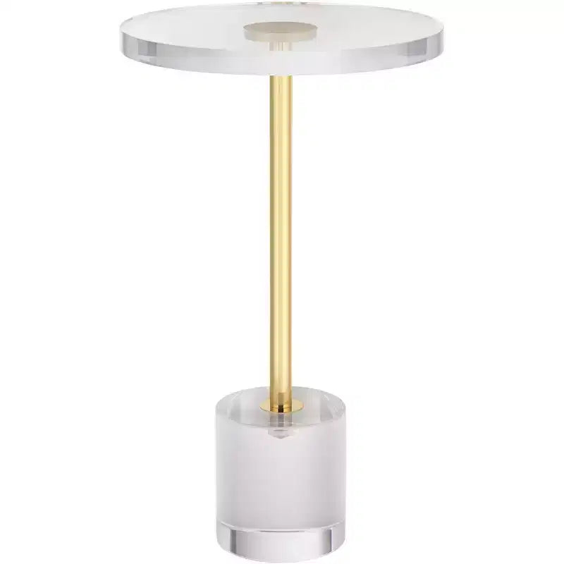 Table d'appoint ronde 14" en or et acrylique transparent – Style glamour et luxueux