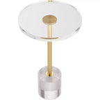 Table d'appoint ronde 14" en or et acrylique transparent – Style glamour et luxueux