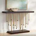 Console rectangulaire moderne or 122 cm – Motif de lanières « Gouttes de pluie »