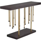 Console rectangulaire moderne or 122 cm – Motif de lanières « Gouttes de pluie »