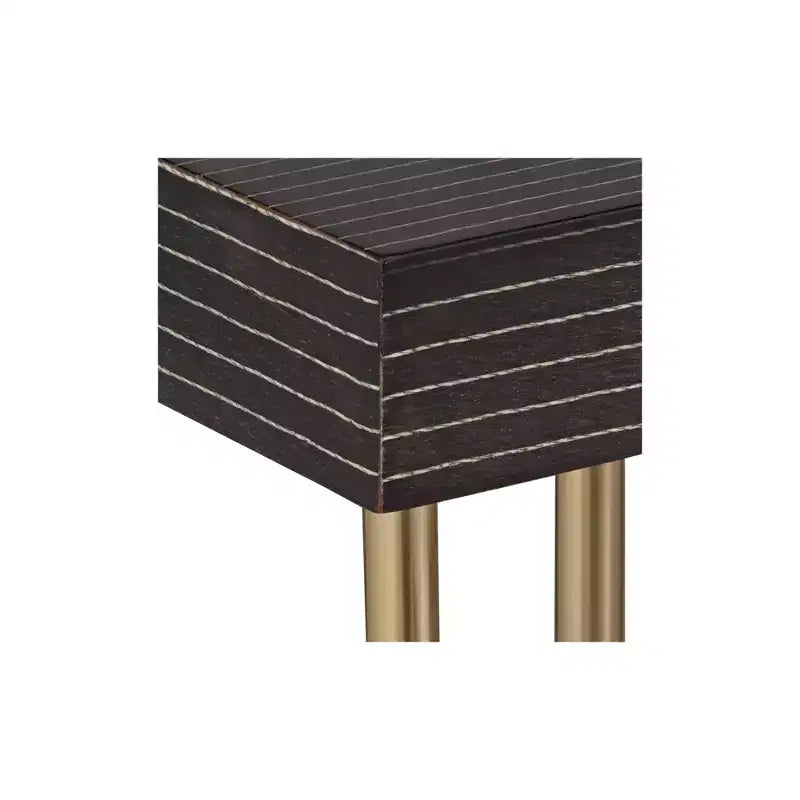 Console rectangulaire moderne or 122 cm – Motif de lanières « Gouttes de pluie »