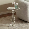 Table d'appoint piédestal en acrylique transparent 33,6 cm – Minimaliste contemporaine