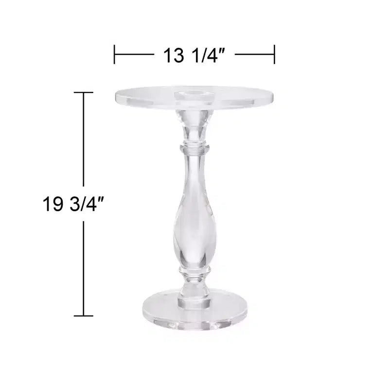 Table d'appoint piédestal en acrylique transparent 33,6 cm – Minimaliste contemporaine