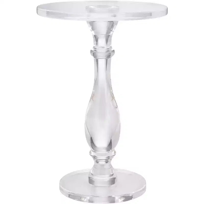 Table d'appoint piédestal en acrylique transparent 33,6 cm – Minimaliste contemporaine