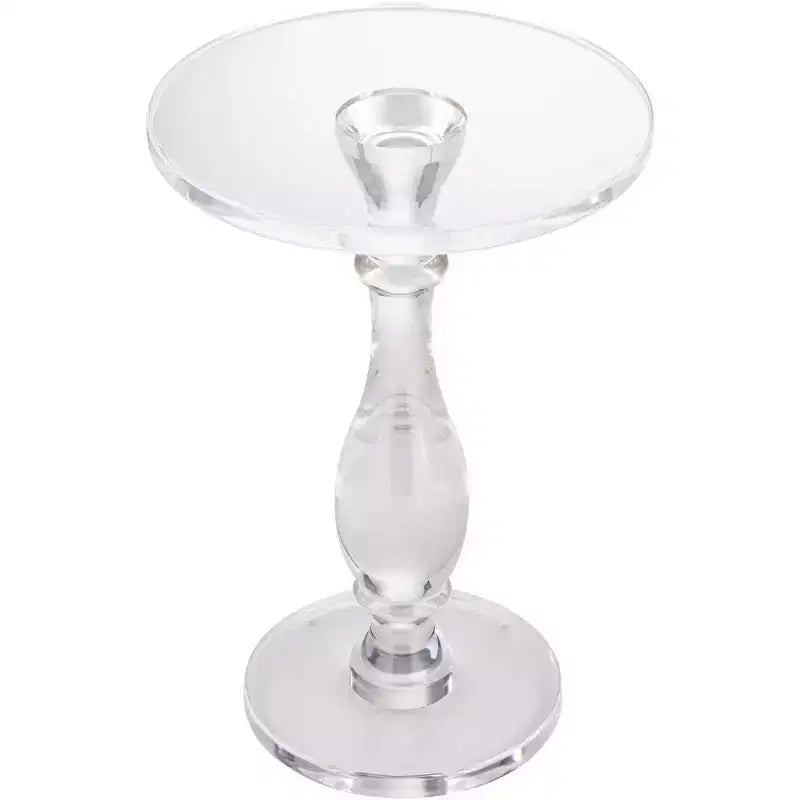 Table d'appoint piédestal en acrylique transparent 33,6 cm – Minimaliste contemporaine