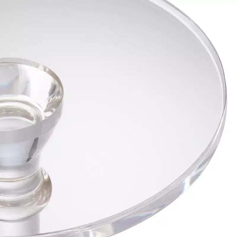 Table d'appoint piédestal en acrylique transparent 33,6 cm – Minimaliste contemporaine