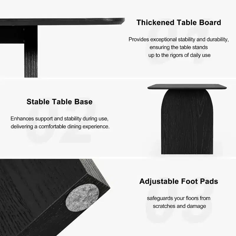 Table à manger moderne en bois – Table de cuisine et de salle à manger