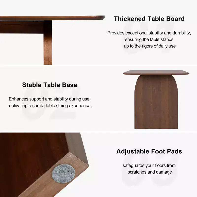 Table à manger moderne en bois – Table de cuisine et de salle à manger