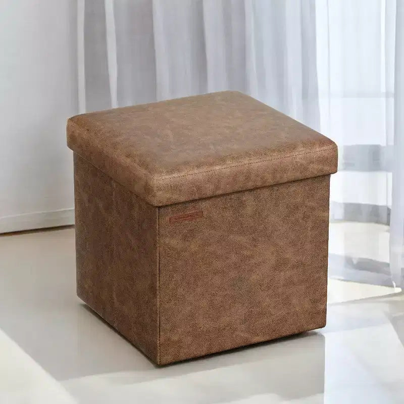 15 Pouf Ottomans de Rangement, Repose-Pieds Pliant, Banc Ottoman de Rangement, Coffre de Rangement Cube Capacité de Charge 300 kg