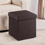 15 Pouf Ottomans de Rangement, Repose-Pieds Pliant, Banc Ottoman de Rangement, Coffre de Rangement Cube Capacité de Charge 300 kg